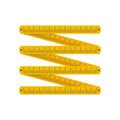 Yellow folding rule. Zigzag shape. Flat style vector illustration isolated on white