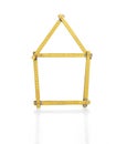 Yellow folding ruler house