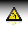 Yellow foot sign Royalty Free Stock Photo