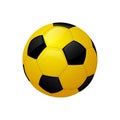 Yellow football or soccer ball Sport equipment icon