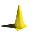 Yellow football soccer cone isolated