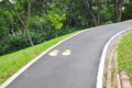 Yellow Footmarks On Pavement