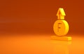 Yellow Force of physic formula calculation icon isolated on orange background. Minimalism concept. 3d illustration 3D