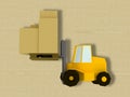 Yellow fork lift truck