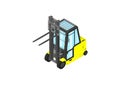 Yellow counterbalance forklift truck. Royalty Free Stock Photo