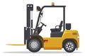 Yellow forklift truck isolated on white background Royalty Free Stock Photo
