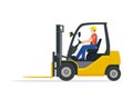 Yellow forklift truck Royalty Free Stock Photo