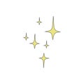 Yellow four-pointed stars on a white background. Vector illustration.