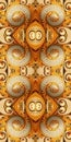 Yellow fractal curves seamless symmetrical vertical wallpaper