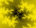Yellow fractal, lights sparkling vivid blurred lights, shapes, geometries abstract background, lights, geometries Royalty Free Stock Photo