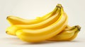 Yellow fragrant bananas on a light background