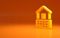 Yellow Free home delivery concept for increase the sell stock icon isolated on orange background. Minimalism concept. 3d