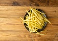 Yellow French Beans, Raw String Beans Pile, Fresh Wax Bean Pods Royalty Free Stock Photo