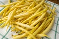 Yellow French Beans, Raw String Beans Pile, Fresh Wax Bean Pods Royalty Free Stock Photo