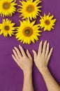 Yellow French manicure.