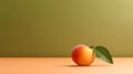 Yellow Fresh Apricat On GreenBackground with Copy Space Selective Focus Royalty Free Stock Photo