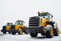 Yellow front loaders