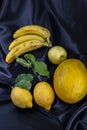 Yellow fruit on a black background Royalty Free Stock Photo