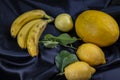 Yellow fruit on a black background Royalty Free Stock Photo