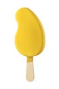 Yellow fruit popsicle ice cream isolated on white Royalty Free Stock Photo