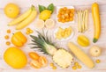 Yellow fruit and vegetables
