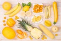 Yellow fruit and vegetables Royalty Free Stock Photo