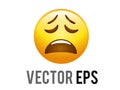 Yellow frustration, sadness, amusement, affection face icon Royalty Free Stock Photo