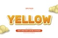 Yellow fun happy enjoy bright editable font. eps vector file