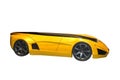 Yellow Futuristic Concept Car Royalty Free Stock Photo