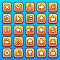 Yellow game icons buttons