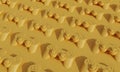 Yellow gamepad or joystick pattern set on yellow background. Hard light. 3d rendering