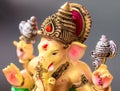 Yellow Ganesh (Ganapati- Elephant God) in Hindusim mythology clo Royalty Free Stock Photo