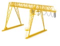 Yellow gantry bridge crane, half-turn