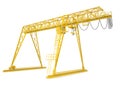 Yellow gantry bridge crane, half-turn