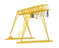 Yellow gantry bridge crane, half-turn