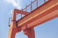 Yellow gantry crane Royalty Free Stock Photo