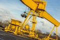 Yellow gantry crane - Poland. Royalty Free Stock Photo