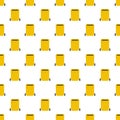 Yellow garbage can pattern seamless vector
