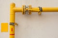 Yellow gas pipe Royalty Free Stock Photo