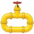 Yellow gas pipe Royalty Free Stock Photo