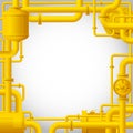 Yellow gas pipes Royalty Free Stock Photo