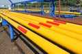 Yellow gas pipes Royalty Free Stock Photo