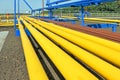 Yellow gas pipes Royalty Free Stock Photo