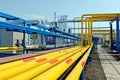 Yellow gas pipes Royalty Free Stock Photo