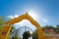 Yellow gate in Izamal, Mexico Royalty Free Stock Photo