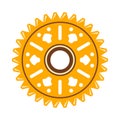 Yellow gear wheel or cog