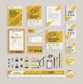 Yellow geometric corporate identity design template