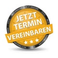 Yellow German Glossy Button - Dont Forget - Make An Appointment Now - Vector Illustration - Isolated On White Background