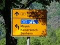 Yellow German road motorway sign