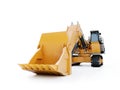 Yellow giant crawler excavator Royalty Free Stock Photo